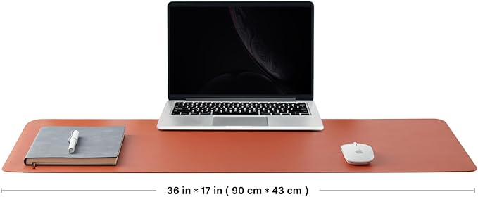 Cork Desk Mat - Dual-Sided Desk Pad for Office and Home - Desk Organization and Accessories - Ideal for Large Mouse Pad and Desk Mats on Top of Desks(Orange,36"x 17")-DeskLoop Office