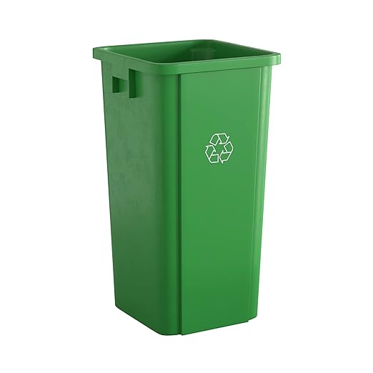 23 Gallon Green Square Commercial Trash Can-DeskLoop Office