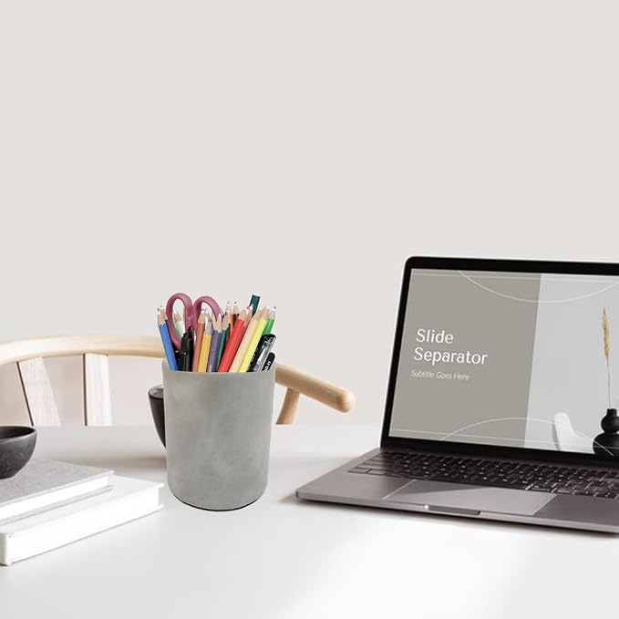 Pen Pencil Holder Cup Container Leather Desk Organizer Stand Decor Brush - Image 3