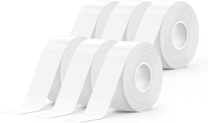 SUPVAN E10 & E11 Label Maker Tape, 6 Rolls 0.59in × 19.7ft Genuine Continuous by SUPVAN
