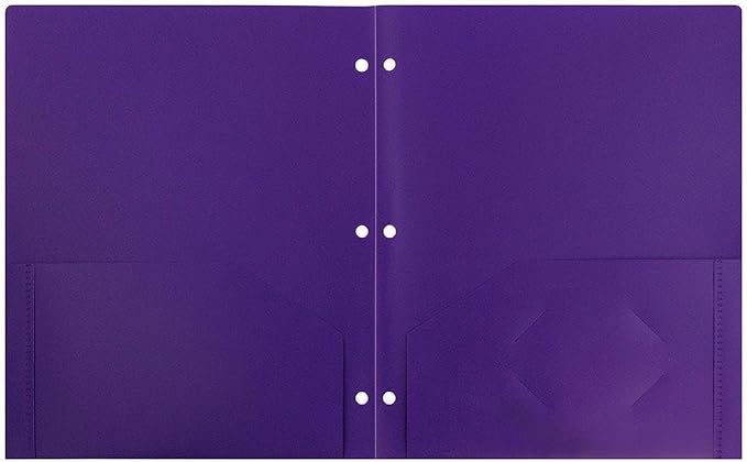 JAM PAPER Heavy Duty Plastic 3 Hole Punch Pocket Folders - Image 2