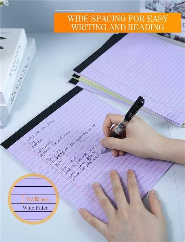 Zaviko Colored Legal Pads 8.5 x 11, 6 Pack Writing Pads 8.5 x 11, Note Pads - Image 6