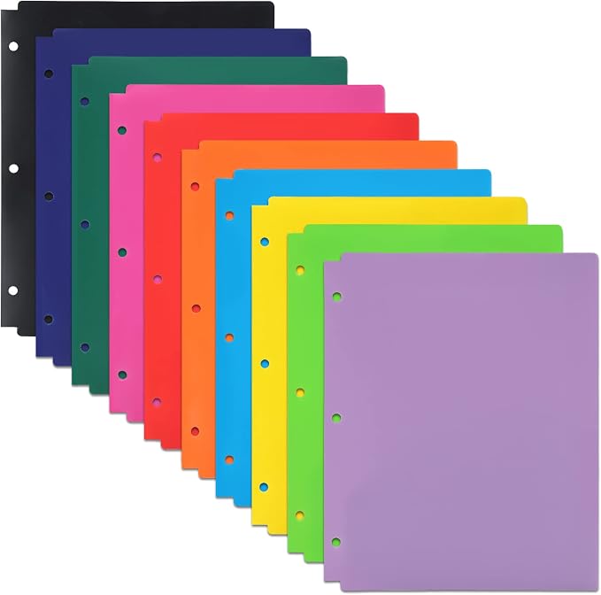 EOOUT Binder Folders 10pcs Colored File Folders, Plastic Folders by EOOUT