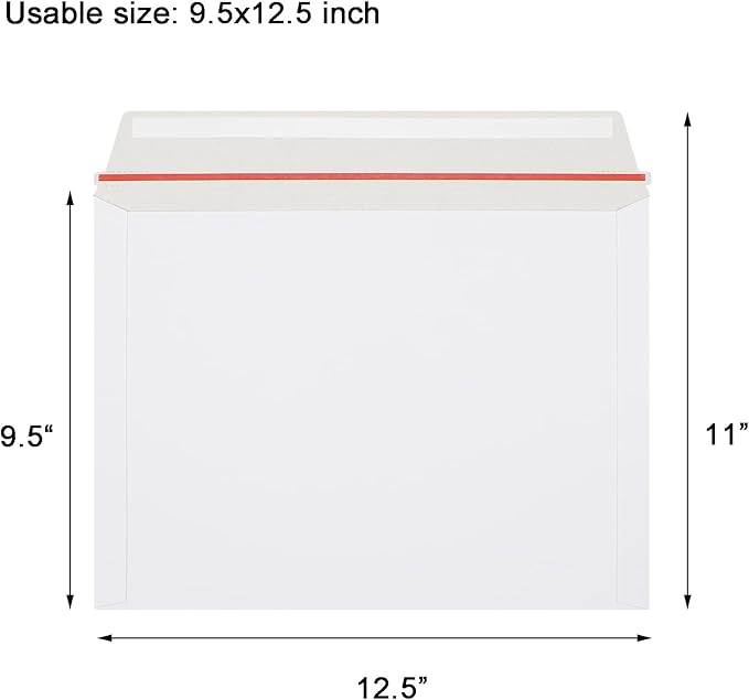 zmybcpack 50 Pack Rigid Mailers 9.5x12.5 inch, Self Seal Photo Document Mailers - Image 2