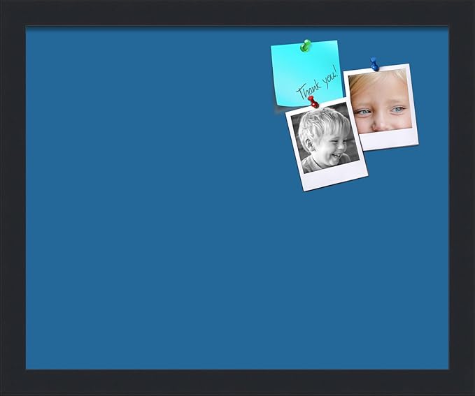 PinPix 16x13 Inch Cork Bulletin Board. This Decorative Framed Pin Board Comes with Navy Pastel Design and a Satin Black Frame. Ideal for Home Office Decor or Message Board (PinPix-1811)-DeskLoop Office