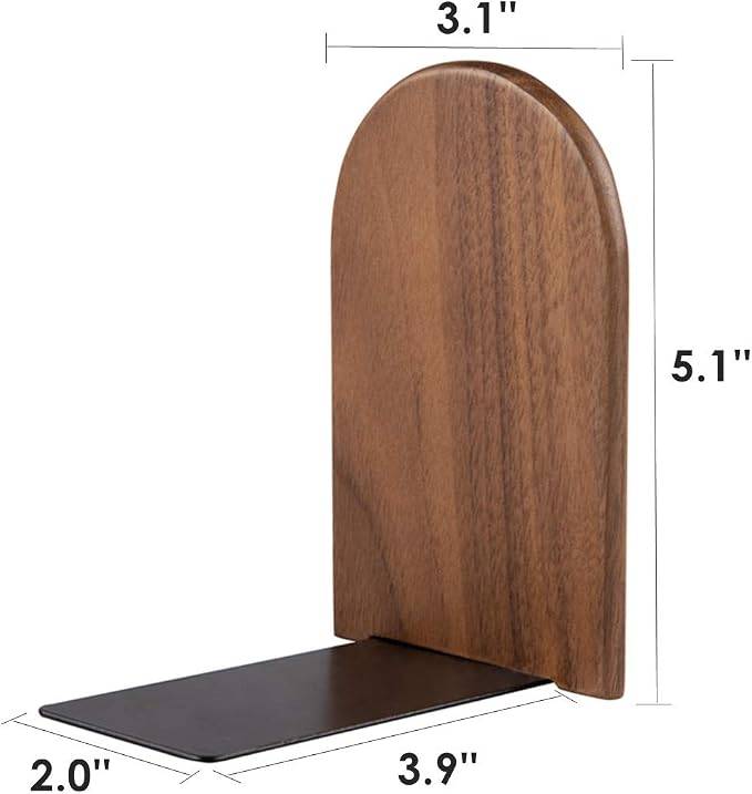 Pandapark Wood Bookends, Non-Skid Bookend - Image 2