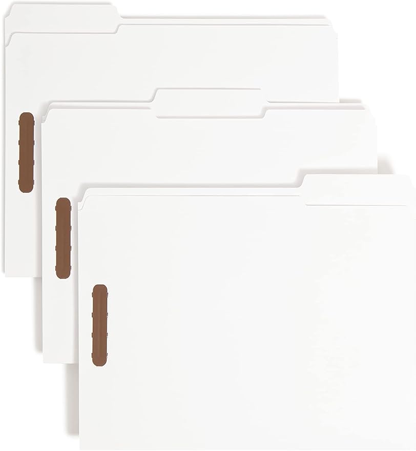 Smead Fastener File Folders, Reinforced 1/3-Cut Tabs, 2 Fasteners, Letter Size by SMEAD
