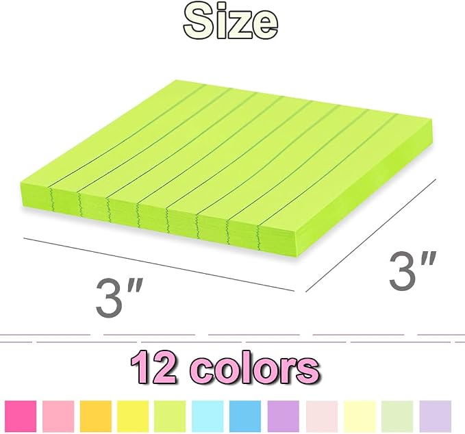 Lined Sticky Notes 3x3 in, Notepads - Image 3