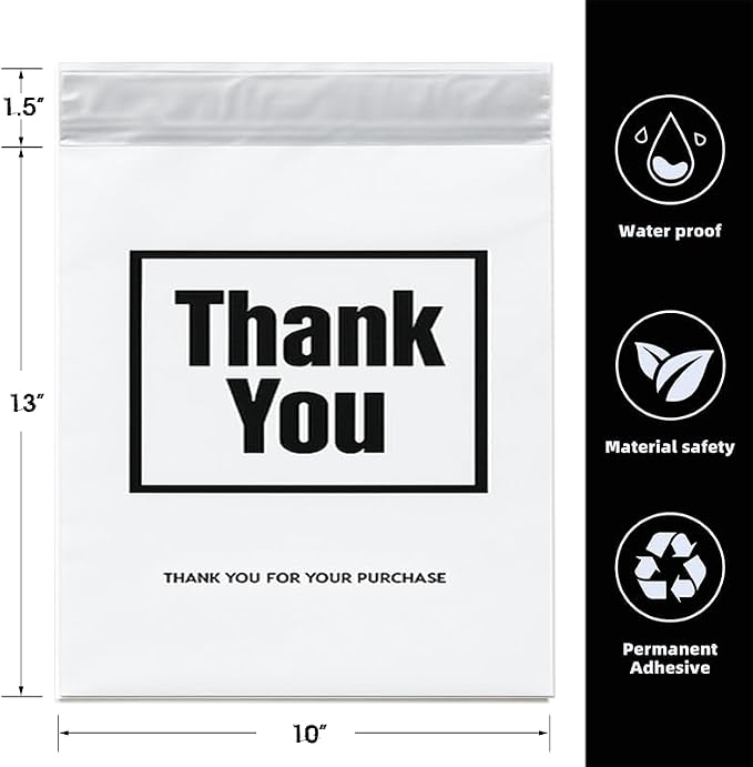 POLYSELLS Thank You Poly Mailers 10x13 inches 50 Pcs Waterproof Self-Sealing - Image 2