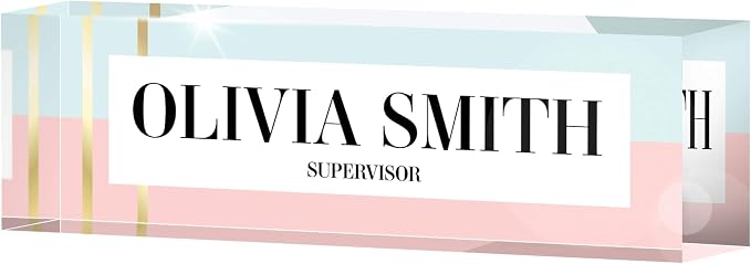 Desk Name Plate Personalized, Custom Name Plates 2½/x8 Inches, Thick by MySignCenter