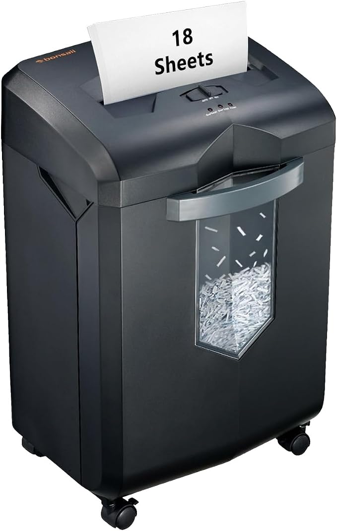 Bonsaii Heavy Duty 18-Sheet Office Shredder – 60-min Continuous Run, Cross-Cut by bonsaii