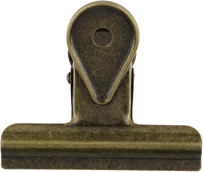 Xiaoyztan Mini Clips, 65mm Wide Bronze Bulldog Clips Paper Clip Binder Bull - Image 2