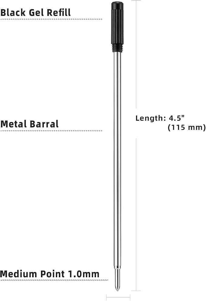 Black Ink Refill, Replaceable Ballpoint Pen Refills Compatible - Image 2