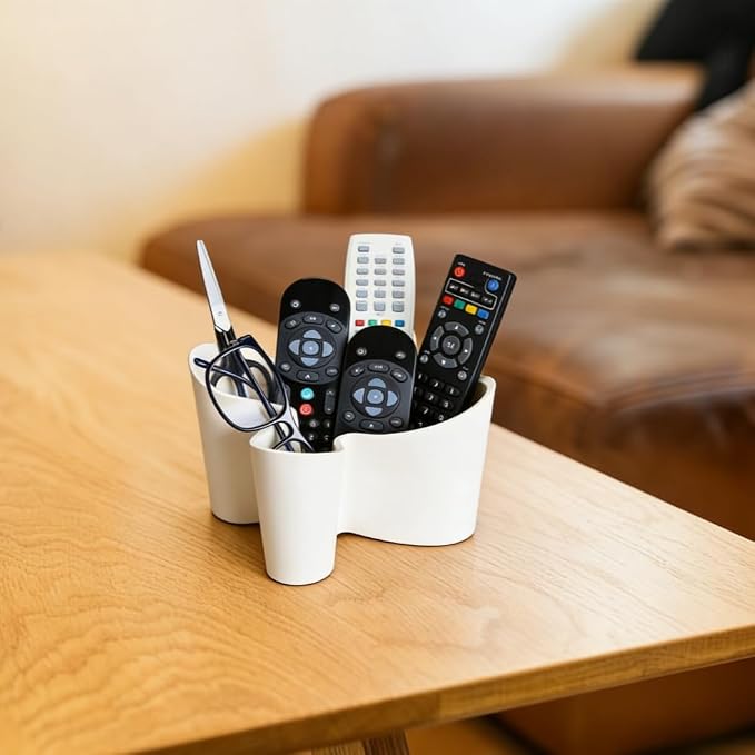 Khakho Flower Shape Remote Control Holder, Desk Organizer Storage Container - Image 2