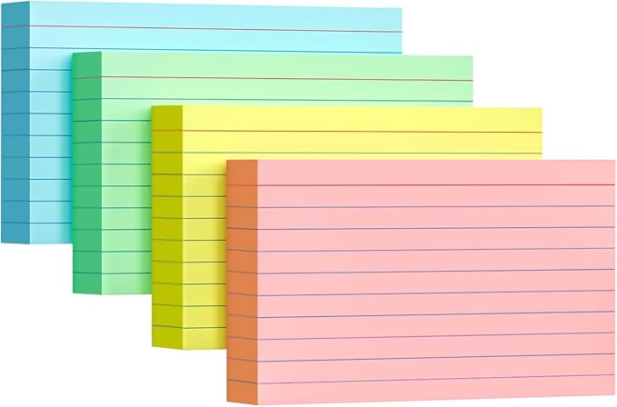 Colored Index Cards 4x6, 160 Pack, Flash Cards by YIZUUN