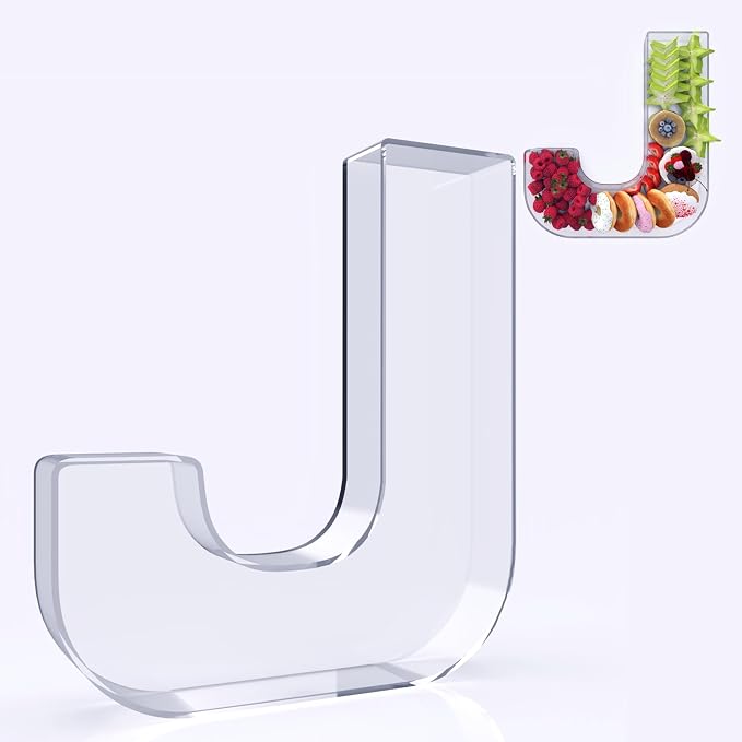 11" Acrylic Letter Charcuterie Box, Reusable Fillable Alphabet Number Shaped by RUFHVTY
