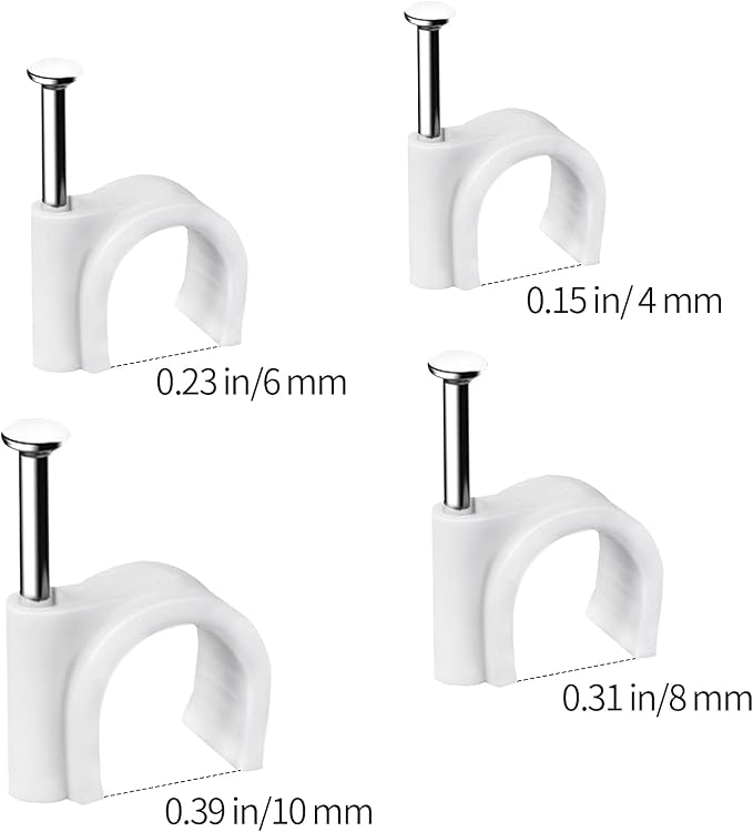 Abnii Cable Clips, 4mm 6mm 8mm 10mm, Wire Wall Clips - Image 7