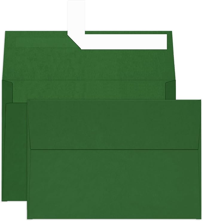 4.25 x 6.25 Dark Green Envelopes A4 100 Pack Self Seal, Goefun 120 GSM by Goefun