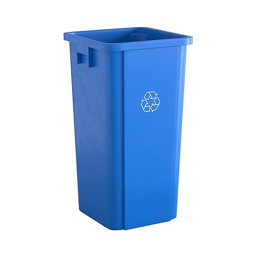 23 Gallon Blue Square Commercial Trash Can-DeskLoop Office