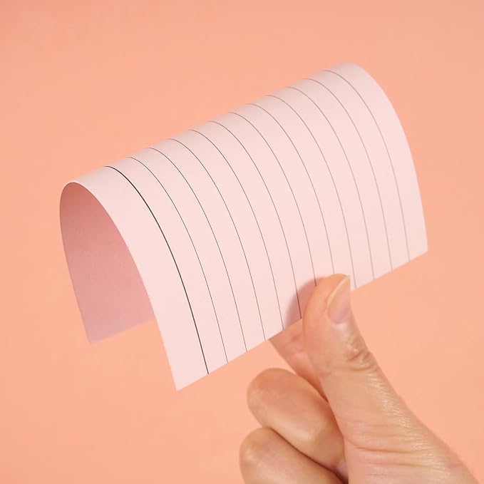 100 Sheets 4x6 Colored Ruled Note Cards Index Cards, 5 Pink | 250 GSM Heavy - Image 3