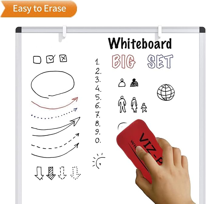VIZ-PRO Whiteboard Easel, 36 x 24 Inches, Portable Dry Erase Board Height - Image 5