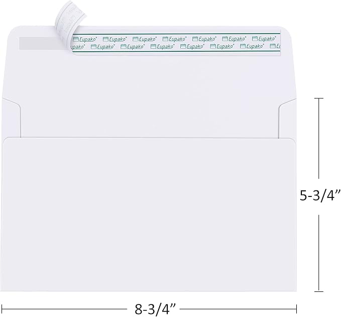Eupako A9 Envelopes Sefl Seal 250 Pack, Invitations, Announcements, Baby Shower - Image 2