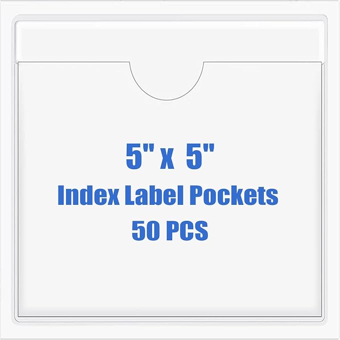 Origin-Joy 50 PCS Self-Adhesive Index Label Pockets by Origin-Joy
