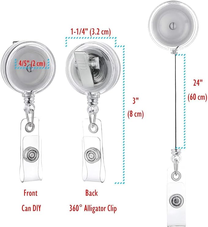 QREEL - 25 Pack - Retractable ID Name Badge Holder Reels - Image 2
