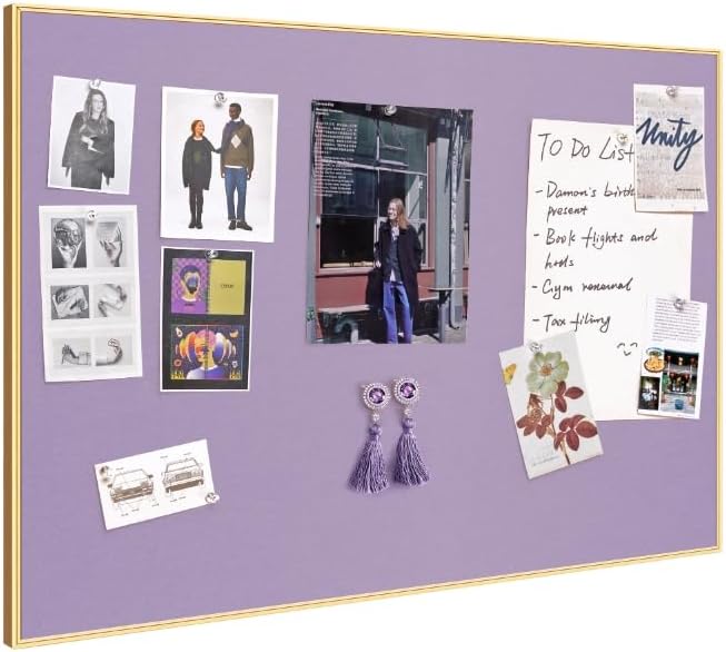 Lightomorrow Bulletin Board 30 x 20 inches, Mystic Violet Pin Board by Lightomorrow