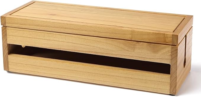 Changsuo Cable Management Box Wooden Cord Organizer Box by ChangsuoProducts