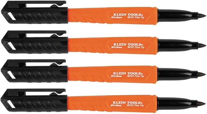 KLEIN TOOLS 861014 Skribes Fine Tip Permanent Markers, Hard Hat Clip, Dry and - Image 11