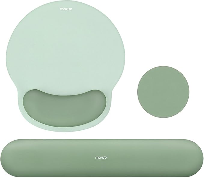 MOSISO Wrist Rest Support for Mouse Pad&Keyboard Set, Circle Curved Ergonomic by MOSISO