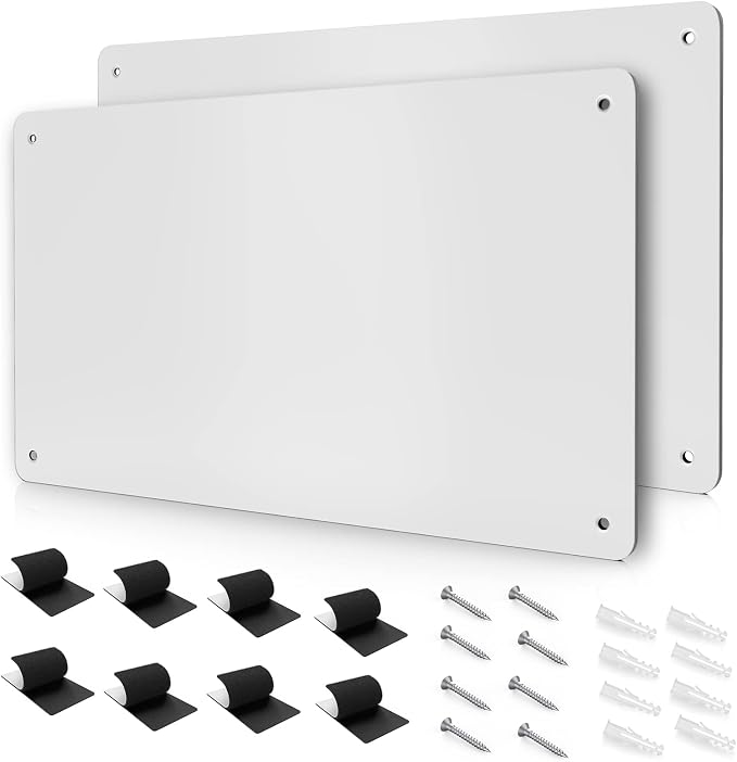 17.7" x 11.8" 2 Pack White Metal Magnetic Board by XYK