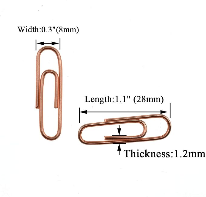 HAHIYO Paper Clips 1.1 inches Length Rose Gold Paperclips Bright Colors Vinyl - Image 2