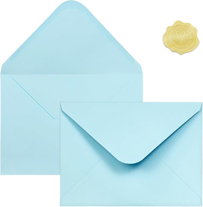 50 PCS Light Blue Colorful A7 Envelopes by YINUOYOUJIA