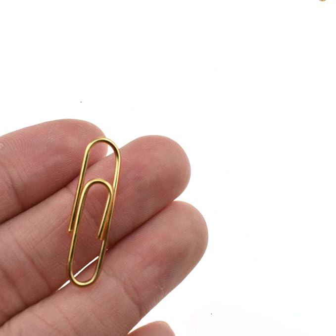 HAHIYO Paper Clips 1.1 inches Length Gold Paperclips Bright Colors Vinyl Coated by HAHIYO