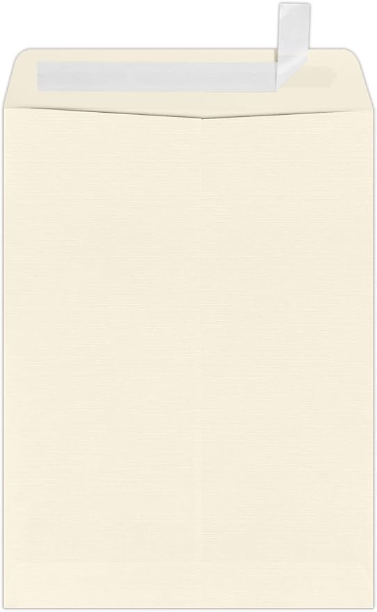 LUXPaper 9 x 12 Open End Envelopes | Peel & Press | Natural Linen | 80lb. Text by LUXPaper