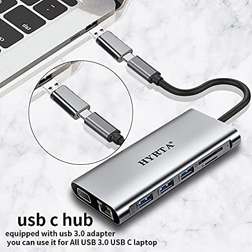 USB C Docking Station,12 in 1 Displaylink USB 3.0 to USB-C Dock Dual Monitor with HDMI,VGA,USB A 3.0,PD3.0, Laptop Docking Station for MacBook Pro&Air/M1/M2/M3/HP and More USB Ports Laptops-DeskLoop Office