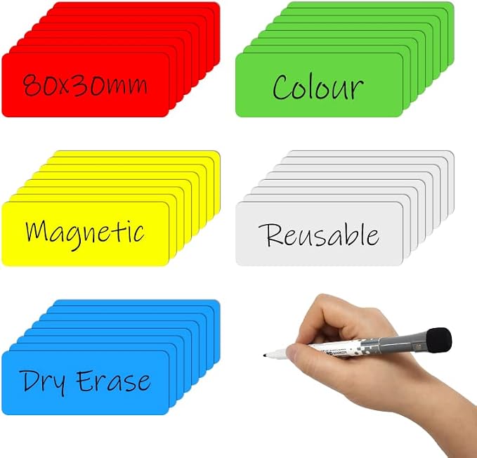 Dry Erase Magnetic Labels 3.1x1.2 Inch, Reusable Magnetic Labels - Image 2