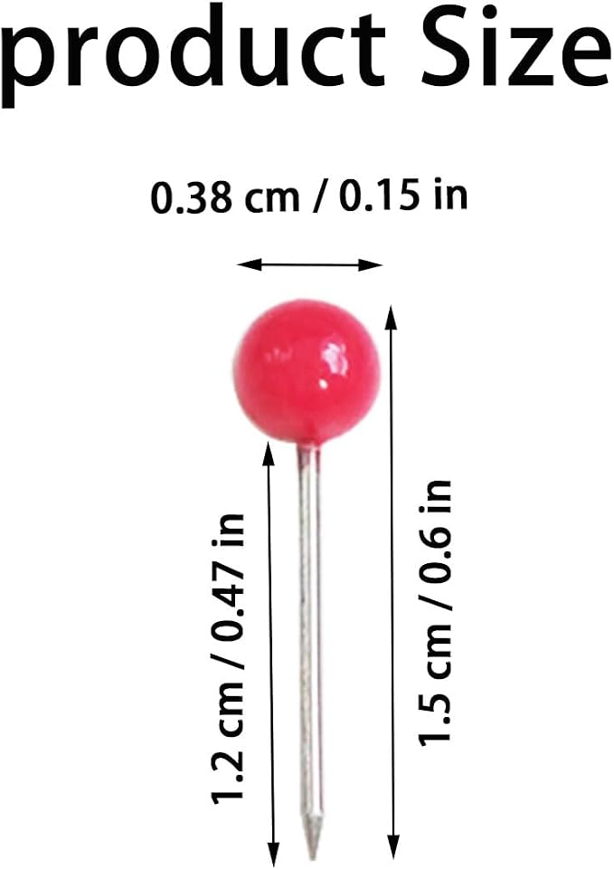500 Pieces Map Push Pins, Small Round Head Marking Pins, Round Head Push Pin - Image 2