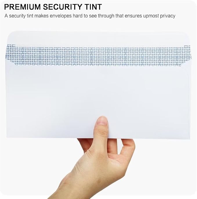 HERKKA #10 Security Self-Seal Envelopes, No.10 Windowless Bussiness Envelopes - Image 3