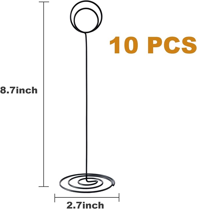 Hoewina 10Pcs Place Card Holder, Table Number Holders, Wire Picture Holder - Image 2