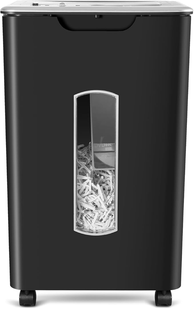 Paper Shredder for Home Office, 60 Sheets Auto Feed, 55dB Super Quiet, P-4 Cross Cut, 2.4m/min High-Speed Shredding, 5.8 Gallon Bin, CD/Credit Card Shredder with Anti-Jam & Dual Modes-DeskLoop Office