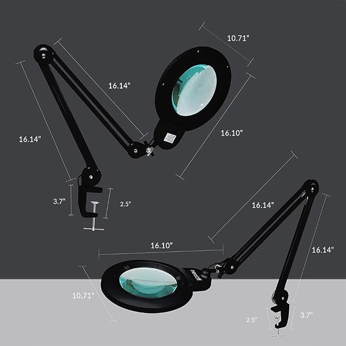 Neatfi XL Bifocal LED Magnifying Lamp, 7-Inch Acrylic Lens, 5D/20D Magnification - Image 8