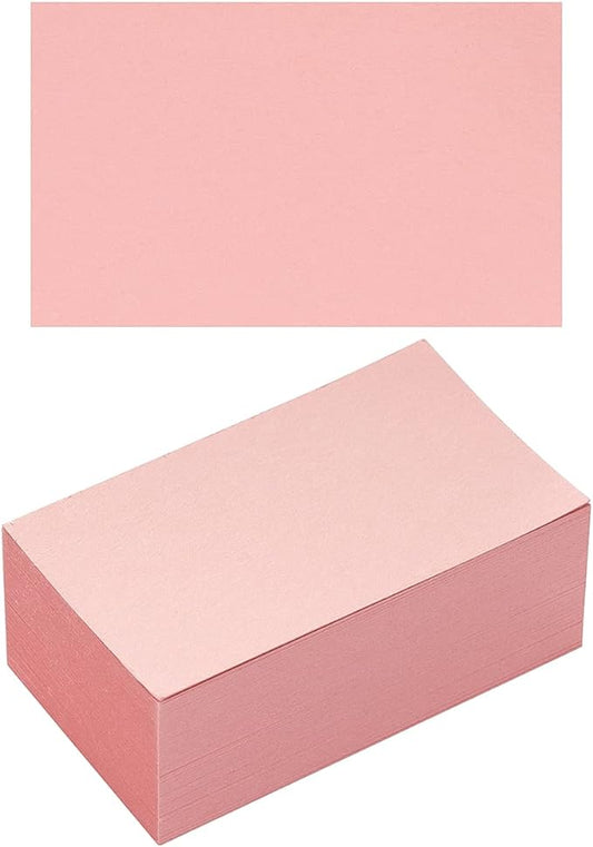 100 Pack Thick Paper Cardstock Blank Heavy Cards Stock for Invitations, Greeting Cards Making, Postcards, Photos, 250GSM Thick Paper (Pink, 3x5 inches)