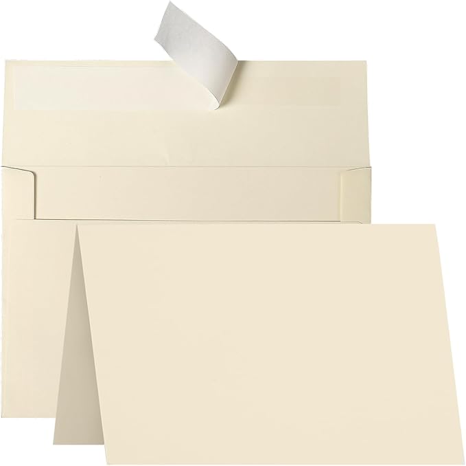 Folded Cream Blank Cards and Envelopes 4x6, 100 Pack Goefun Ivory Card Stock 4 by Goefun
