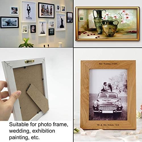100 Pack Gold Small Sawtooth Picture Hangers Steel Picture Hangers Picture Frames Hangers with Screws Picture Hang Solutions, for Hanging Clock Paintings Artwork Picture Frame Hook Photos(Gold)-DeskLoop Office