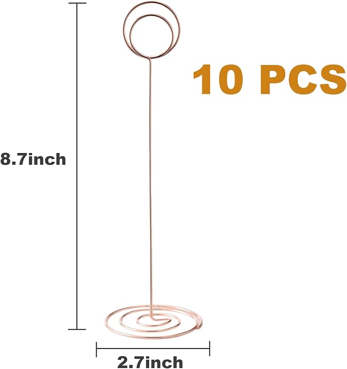 Hoewina 10Pcs Place Card Holder, Table Number Holders, Wire Picture Holder - Image 2