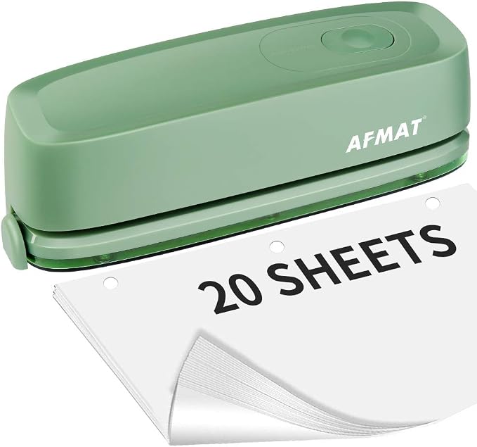 AFMAT Electric 3 Hole Punch, 20-Sheet 3 Hole Puncher by AFMAT