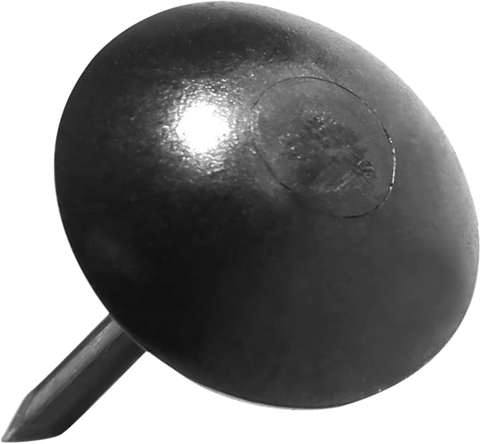 Piutouyar 200 Pcs Black Upholstery Tacks Antique Metal Thumb Tacks Round Head - Image 4